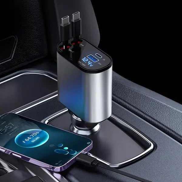 Carregador Max 4 em 1 para carro - 5x mais rápido - Iphone e Android