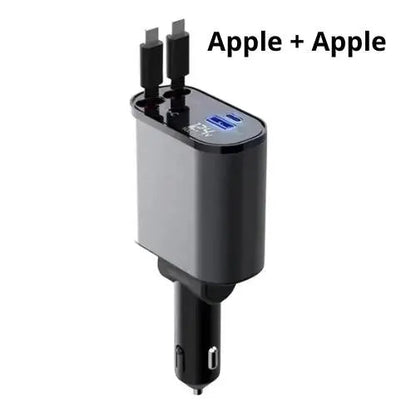 Carregador Max 4 em 1 para carro - 5x mais rápido - Iphone e Android