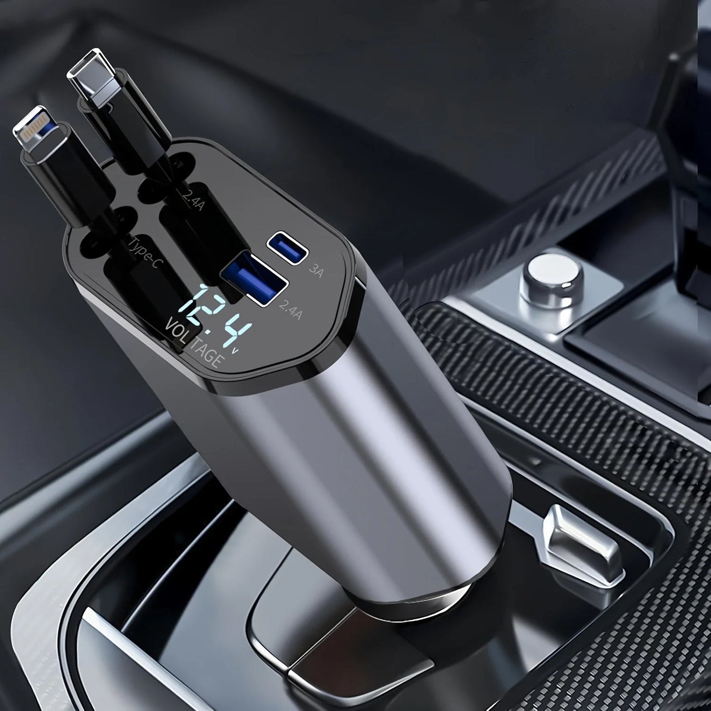 Carregador Max 4 em 1 para carro - 5x mais rápido - Iphone e Android